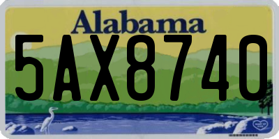 AL license plate 5AX8740