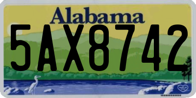 AL license plate 5AX8742