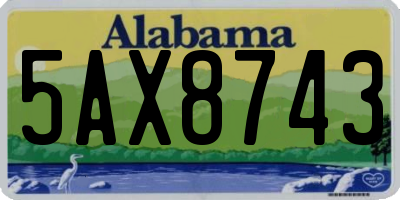 AL license plate 5AX8743