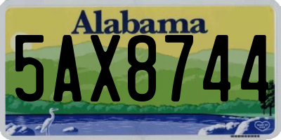 AL license plate 5AX8744