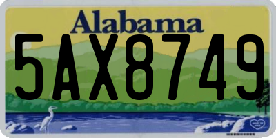 AL license plate 5AX8749