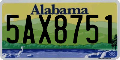 AL license plate 5AX8751