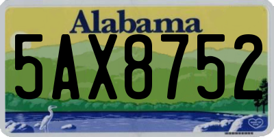 AL license plate 5AX8752