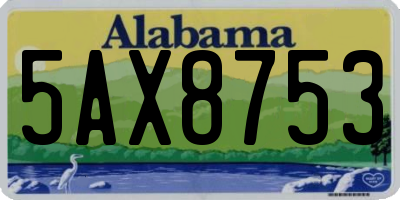 AL license plate 5AX8753