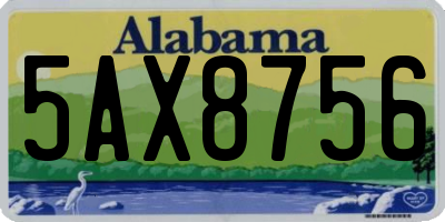 AL license plate 5AX8756