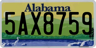 AL license plate 5AX8759