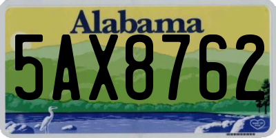 AL license plate 5AX8762