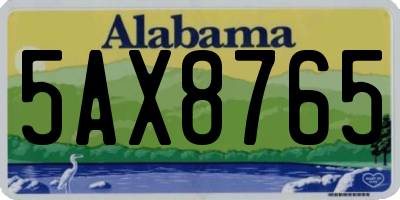 AL license plate 5AX8765