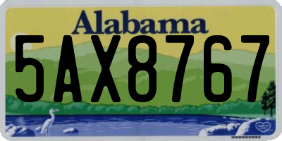 AL license plate 5AX8767