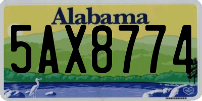 AL license plate 5AX8774