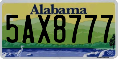 AL license plate 5AX8777
