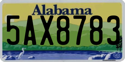 AL license plate 5AX8783