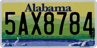 AL license plate 5AX8784
