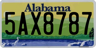 AL license plate 5AX8787