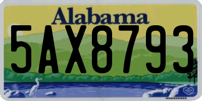 AL license plate 5AX8793