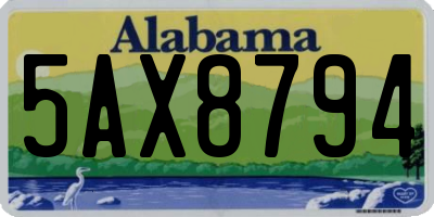 AL license plate 5AX8794