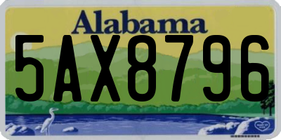 AL license plate 5AX8796