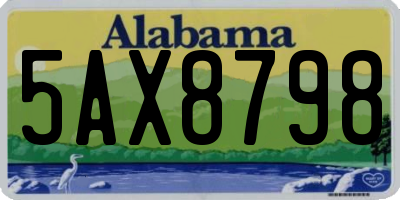 AL license plate 5AX8798