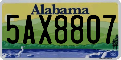 AL license plate 5AX8807