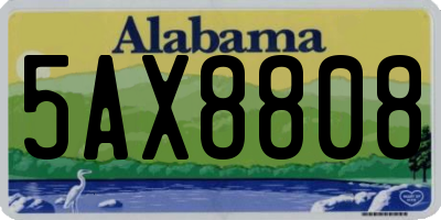 AL license plate 5AX8808