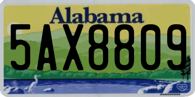 AL license plate 5AX8809