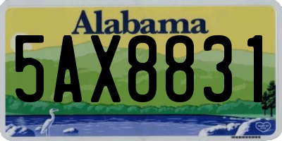 AL license plate 5AX8831