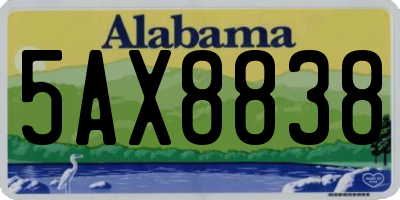 AL license plate 5AX8838