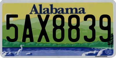 AL license plate 5AX8839