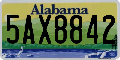 AL license plate 5AX8842