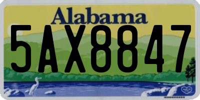 AL license plate 5AX8847
