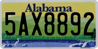 AL license plate 5AX8892
