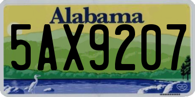 AL license plate 5AX9207