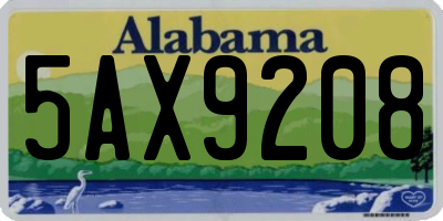 AL license plate 5AX9208