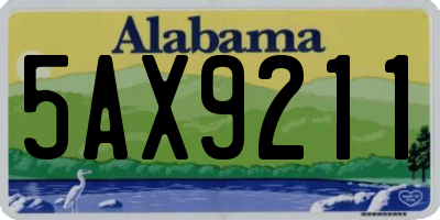 AL license plate 5AX9211