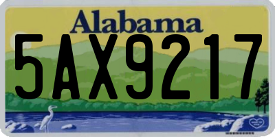 AL license plate 5AX9217