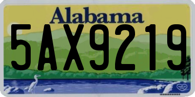 AL license plate 5AX9219