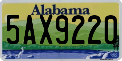 AL license plate 5AX9220