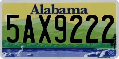 AL license plate 5AX9222