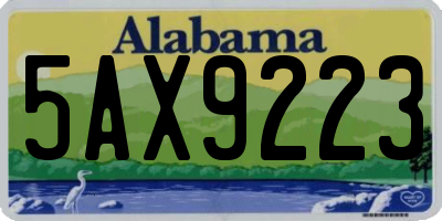AL license plate 5AX9223