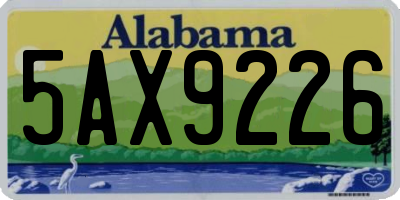 AL license plate 5AX9226
