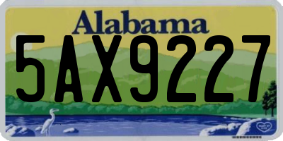 AL license plate 5AX9227