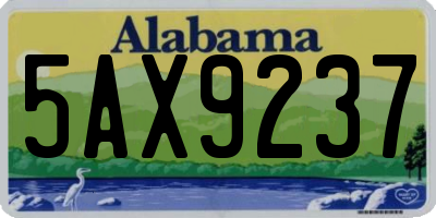 AL license plate 5AX9237