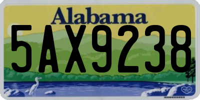AL license plate 5AX9238