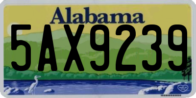 AL license plate 5AX9239