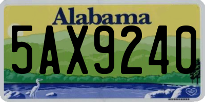 AL license plate 5AX9240