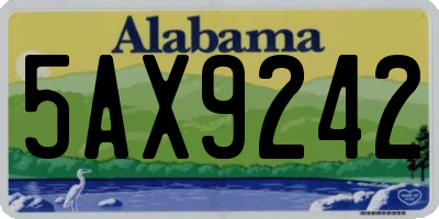 AL license plate 5AX9242