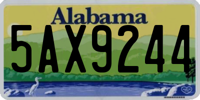 AL license plate 5AX9244