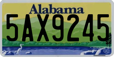 AL license plate 5AX9245