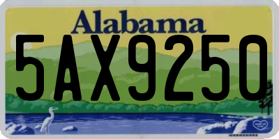 AL license plate 5AX9250