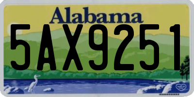 AL license plate 5AX9251